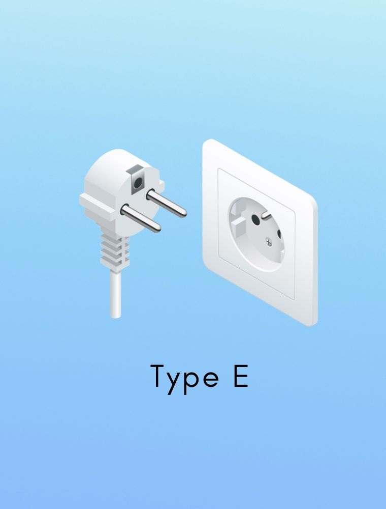 Type E power plug used in Saint Pierre and Miquelon