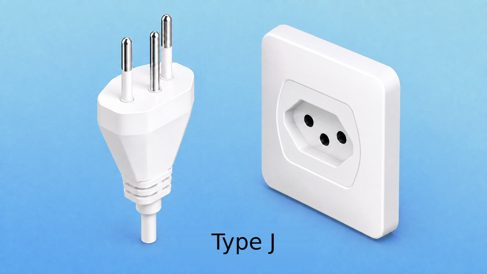 Type J power plug and socket