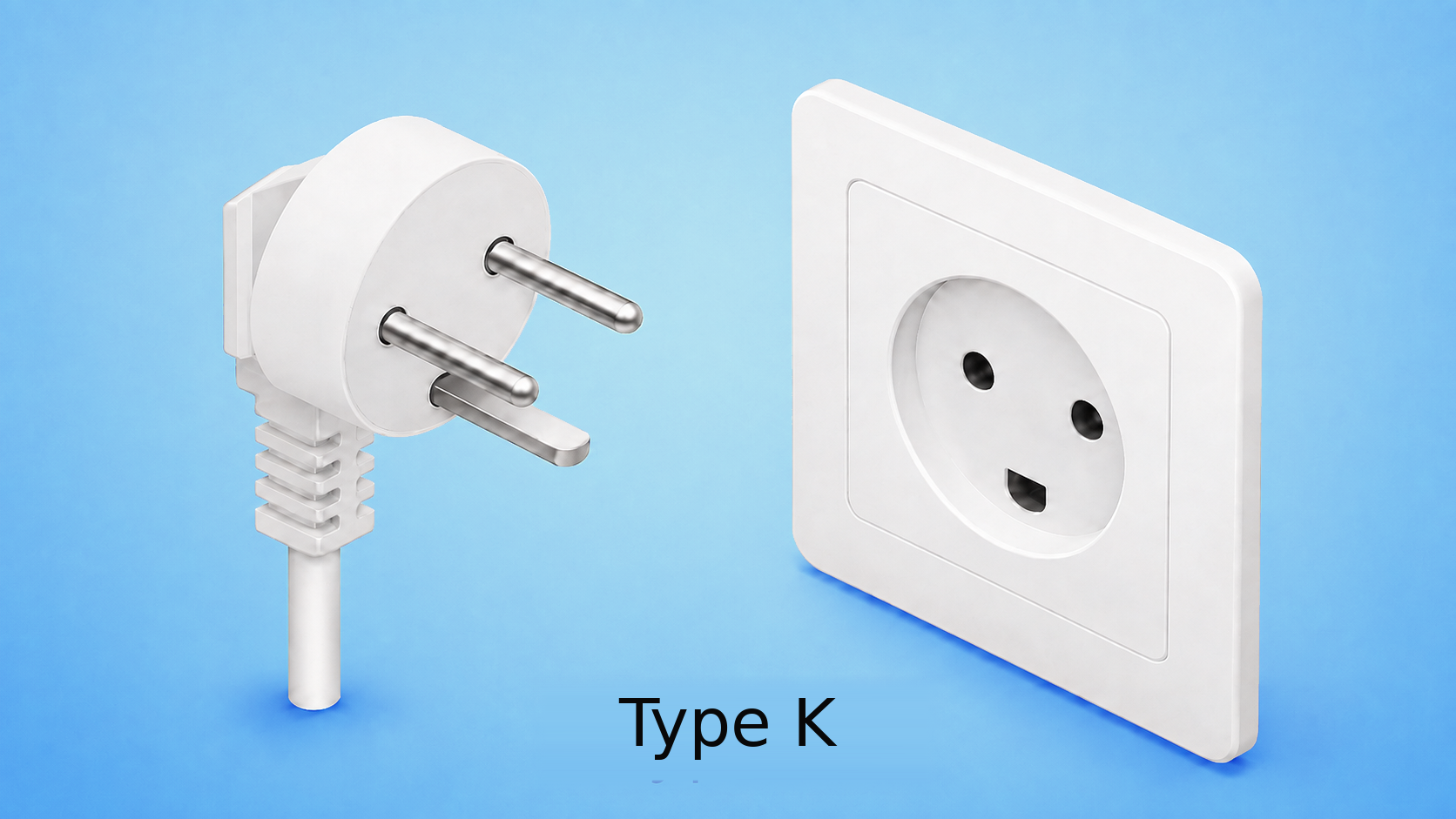 Type K power plug and socket
