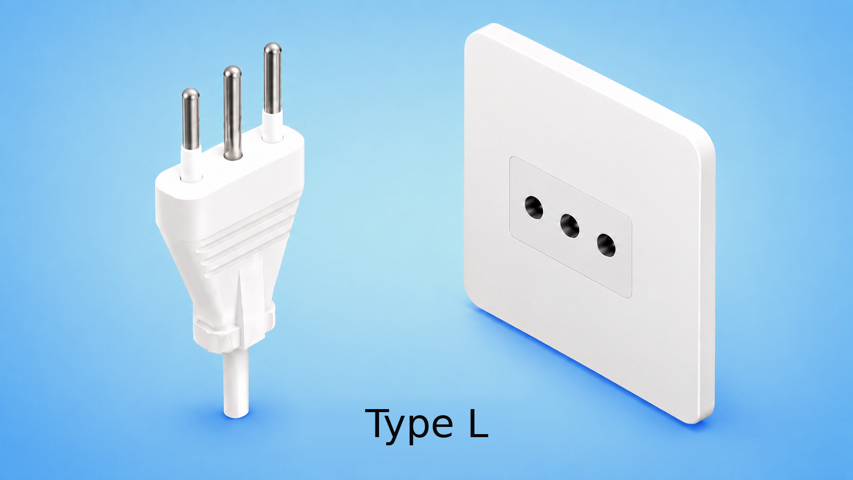 Type L power plug and socket