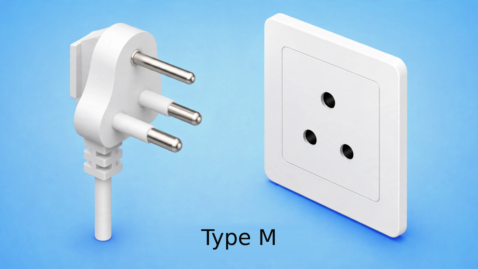 Type M power plug and socket